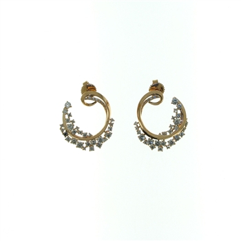 EDC0044 18k Rose Gold Diamond Earrings