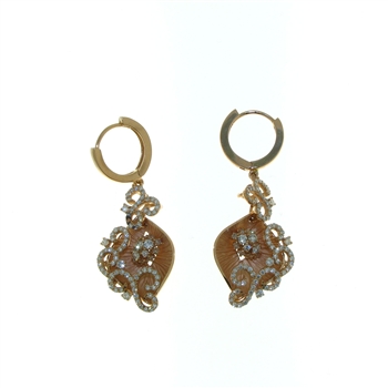 EDC0046 18k Rose Gold Diamond Earrings