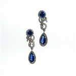 EDC0051 18k White Gold Diamond Sapphire Earrings