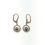 EDC0053 18k Rose Gold Diamond Amethyst Earrings