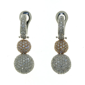 EDC01012 18k White & Rose Gold Diamond Earrings