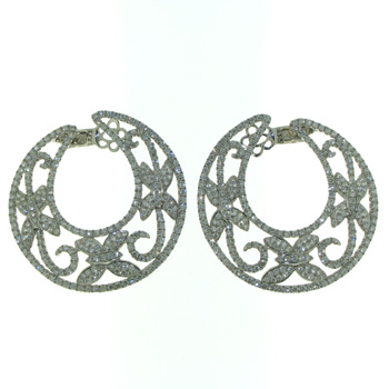 EDC01014 18k White Gold Diamond Earrings
