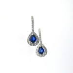 EDC01022 18k White Gold Diamond Sapphire Earrings
