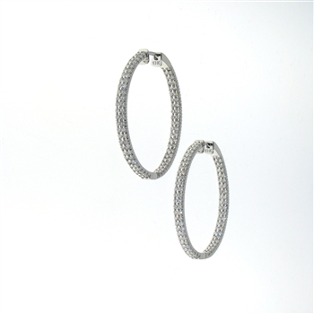 EDC01046 18k White Gold Diamond Earrings
