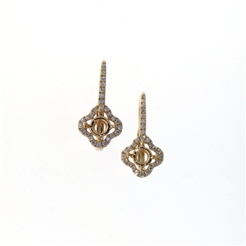 EDC01054 18k Rose Gold Diamond Earrings