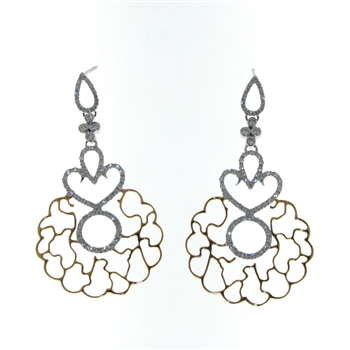 EDC01065 18k White & Rose Gold Diamond Earrings