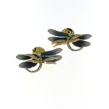 EDC01072 18k Yellow Gold Diamond Earrings