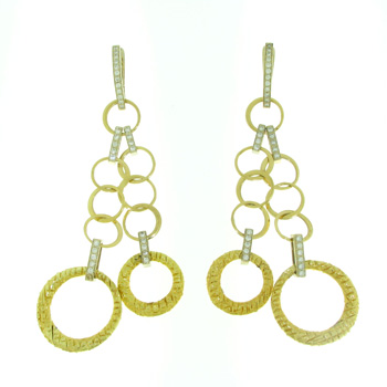 EDC1356 18k Yellow Gold Diamond Earrings