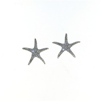 EDP01225 18k White Gold Diamond Starfish Earrings