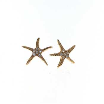 EDP01226 18k Rose Gold Diamond Starfish Earrings