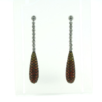 EDP2085 18k White Gold Diamond Sapphire Earrings