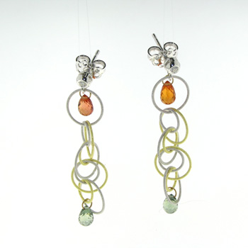 EDP2169 18k White & Yellow Gold Diamond Sapphire Earrings
