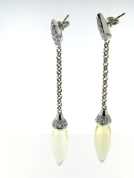 EDP2171 18k White Gold Diamond Citrine Earrings