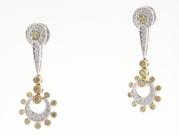 EDP2624 18k White & Yellow Gold Diamond Earrings