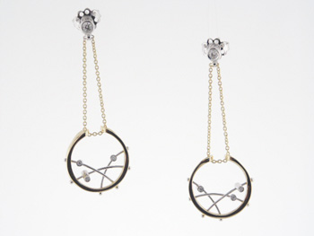 EDP2632 18k White & Yellow Gold Diamond Earrings