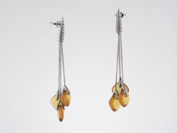 EDP2640 18k White Gold Diamond Citrine Earrings