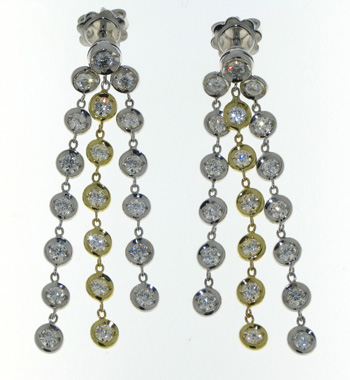 EDP2646 18k White & Yellow Gold Diamond Earrings