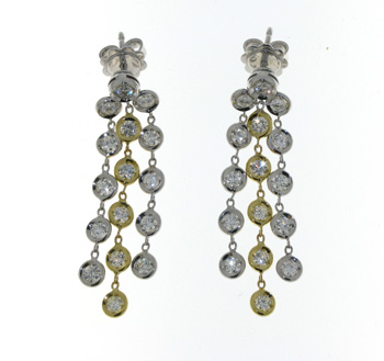 EDP2647 18k White & Yellow Gold Diamond Earrings