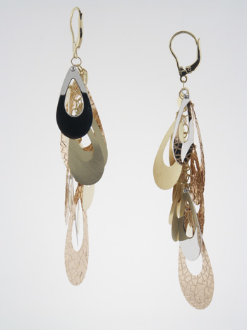 EGC1003 18k White Rose & Yellow Gold Earrings