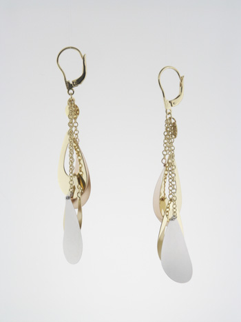 EGC1005 18k White Rose & Yellow Gold Earrings