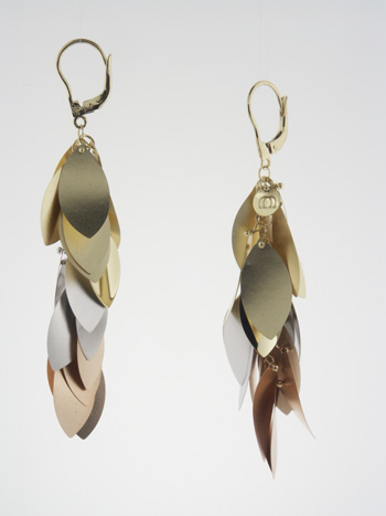 EGC1008 18k Rose White & Yellow Gold Earrings