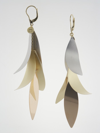 EGC1009 18k White Yellow & Rose Gold Earrings