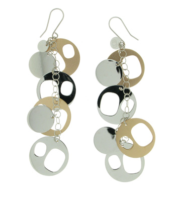 EGC1011 18k Rose & White Gold Onyx Earrings