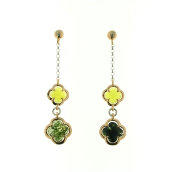 ESS1223 Sterling Silver Jade Agate Earrings