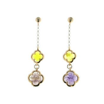 ESS1224 Sterling Silver Jade Amethyst Earrings