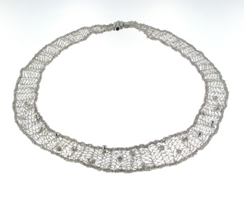 NEC1038 18k White Gold Diamond Necklace