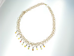 NEC1087 18k Rose & Yellow Gold Diamond Sapphire Necklace