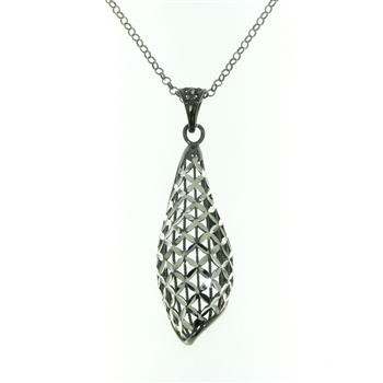 Sterling Silver Criss/Cross Filigree Black/White