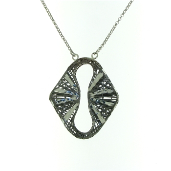 Sterling Silver Filigree Black/White