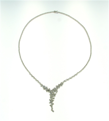 PLD0055 18k White Gold Diamond Necklace