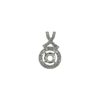 PLD01025 18k White Gold Diamond Pendant