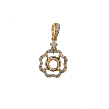 PLD01027 18k Rose Gold Diamond Pendant