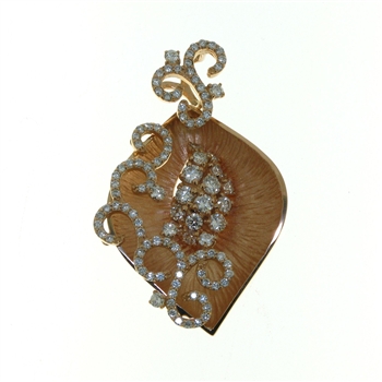 PLD01415 18k Rose Gold Diamond Pendant