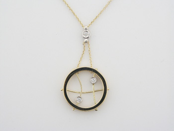 PLD3342 18k Yellow Gold Diamond Pendant