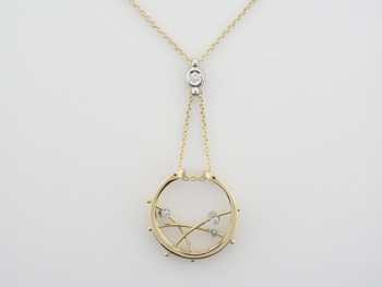 PLD3343 18k White Gold Diamond Pendant