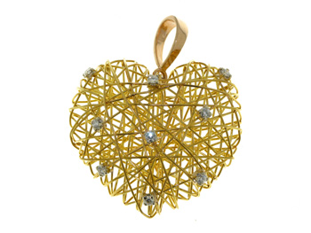 PLD3362 18k Yellow Gold Diamond Pendant