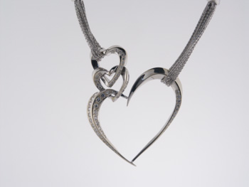 PLD3363 18k White Gold Diamond Pendant