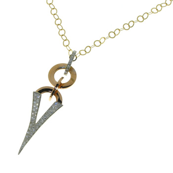 PLD3390 18k White & Rose Gold Diamond Pendant