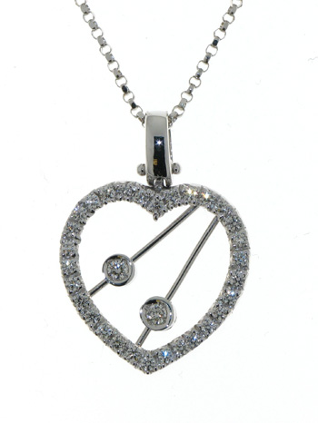 PLD3392 18k White Gold Diamond Pendant