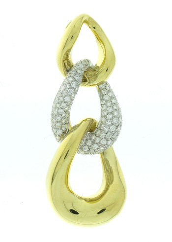 PLD3394 18k Yellow Gold Diamond Pendant