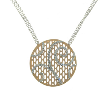 PLD3396 18k Rose Gold Diamond Pendant