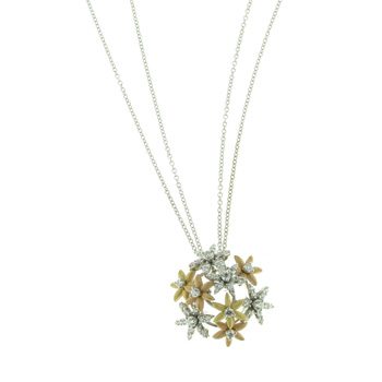 PLD3398 18k White & Yellow Gold Diamond Pendant