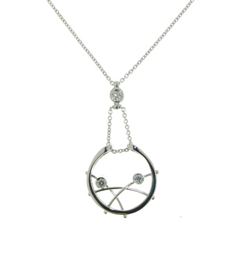 PLD3399 18k White Gold Diamond Pendant