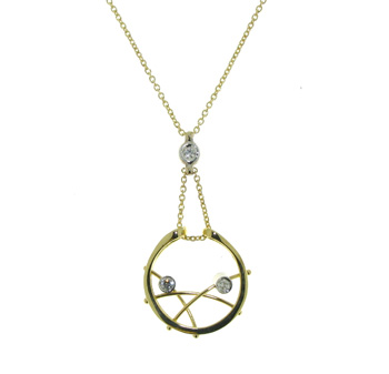 PLD3400 18k Yellow Gold Diamond Pendant