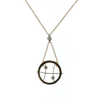 PLD3409 18k Rose Gold Diamond Pendant
