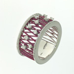 RLD0027 18k White Gold Diamond Enamel Ring